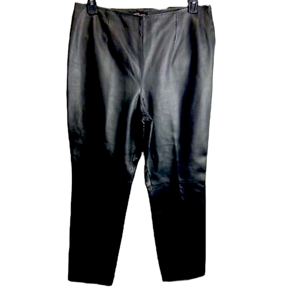 Valerie Stevens 100% Leather Bikercore High-Rise Straight Leg Pants SZ 16